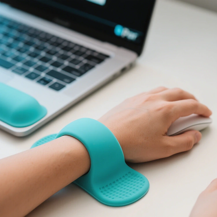 Descanso de pulso de silicone ergonômico